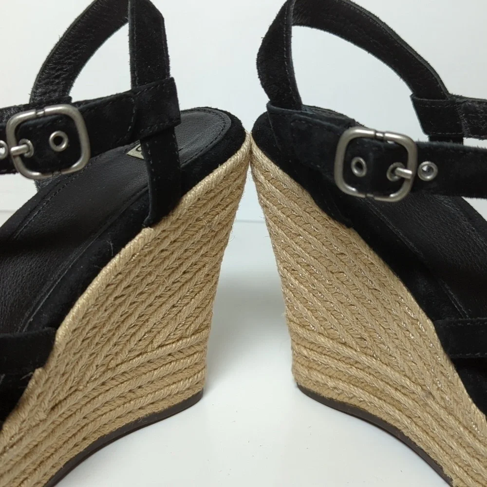 UGG Callia Platform jute/espadrille wedge sandal women's size 9